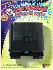 SQUIRT BINOCULARS Squirting Water Shoots Gag Joke Prank Toy Black Plastic Jungle