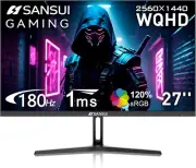 27 Inch WQHD 2560 X 1440 Gaming Monitor 180Hz 1Ms Fast IPS Computer Monitor, DP