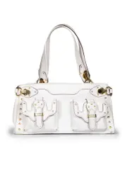 White Leather Studded Handbag
