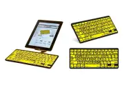 LargePrint Black on Yellow - Mac Bluetooth Mini Keyboard Model: LKB-LPBY-BTON
