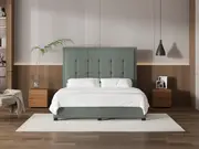 My Style Framed Headboard & Slimline Base - King / Seaglass / Drawer Base
