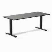 Desky Fixed Height Dark Bamboo Desk 1800x750mm Matte Black Leg