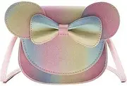 [AIMALL] Cute Bow Shoulder Bag for Girls - Korean Fashion Small Crossbody Bag for Kids with Trendy Design, 5.5x5.5x1.77 inches