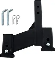 Silscvtt 2 inch Receiver Adjustable Trailer Dual Hitch Extension 2-1/4 inch Riser and 8-1/4 inch Drop 2 inch Shank 7500 LBS Capacity with Pin Clip Matte Black Powder Coated