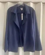 NWT Chico's Kings Navy Soft Twill Drape Jacket Size 16/18 Chico’s Size 3