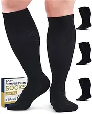 [Pembrook] Compression Socks for Men - 3 Pack | Graduated Compression Socks Men | Travel, Athletic, Work Socks