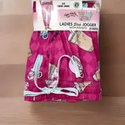You Mocha Me Crazy Womens Sleep Jogger 2X Pink Cafe Latte Coffee Pockets NEW