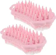 DRESSOOS 2pcs Exfoliating Shower Scrubber Massager Body Scrubber Exfoliator Bath Scrubber Shower Scrubber for Body Shower Scrubber Brushes Scalp Scrub Men Body Scrubber Pink