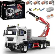 Mould King 17063 Crane Truck Building Blocks Model, Remote Controlled Technik Pneumatic Drive Truck with 4 Motors, Toy Gifts for Kids/Adult Collections Enthusiasts (2530 Pieces)