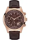 Guess W0500G3 Pursuit rose gold brown Leather Men's Watch NEW