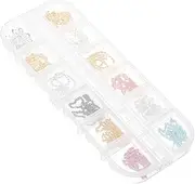 VALICLUD Small Metal Chains for DIY Jewelry Making Styles Assorted Color Nail Charms Stickers for Keychains Wedding Parties Festivals Easy to Cut Adjust Nail Shape