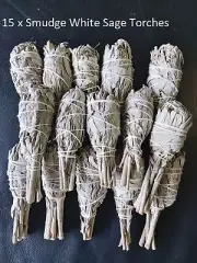California White Sage Smudge Sticks 15 x 4" Torches BULK Free Post Salvia Apiana