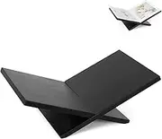 PUERSI Open Book Display Stand, Wooden Large Book Holder, Coffee Table Book Stand, Wood Book Easel for Magazine, Art Book, Cook Book, Bible, Quran - Black
