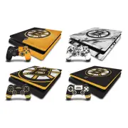 OFFICIAL NHL BOSTON BRUINS VINYL SKIN DECAL FOR PS4 SLIM CONSOLE & CONTROLLER