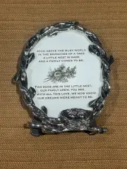 Silver oval bird nest twig picture frame beautiful