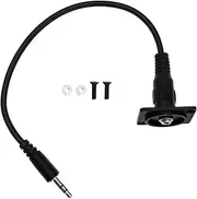 1Pc 3.5mm TRS Panel Mount Audio Adaptor Male to Female Audio Adapter Extender with Screws and Nuts for Smartphone Laptop Tablet 200mm