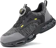 [ZHENSI] Safety Trainers for Men Steel Toe Cap Sneakers Lightweight Comfortable Construction Industrial Shoes Non Slip Work Shoes