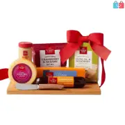 Artisan 8-Piece Cheese & Meat Gift Set - Keepsake Wooden Cutting Board Included