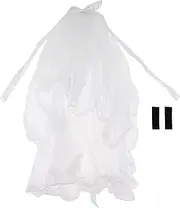 X AUTOHAUX Motorcycle Helmet Accessories Decoration Helmet Veil for Motorcycle Bicycle Skiing Helmets White Plush Stickers 1 Set