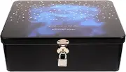 Decorative Lock Box Key Tinplate Storage Case Round Edges Safe for Hands Storage Bin Lock