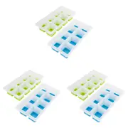 3x 2pc Appetito Easy Release 8-Cube Square Ice Tray Mould Home/Kitchen Blue/Lime