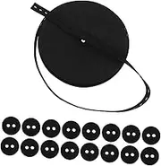 COHEALI Sewing Band Spool with Buttonholes - 30m Elastic Band and Buttons - Elastic Stretchable Flat Fabric Strap for DIY Waistbands Necklines Pants Waist