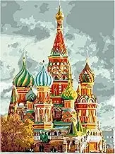 zolyet 16 x 20 Inch DIY Oil Painting on Canvas Pai by Number Kit Castle Sailboat Pattern for Adults Beginner Craft Home Wall Decor Frameless Type 1