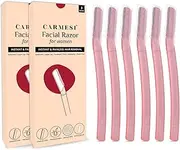 Carmesi Reusable Face Razor for Women Facial Hair- 6 Razors | Instant & Painless Hair Removal | For Eyebrows, Upper Lip, Forehead, Peach Fuzz, Chin and Sideburns | Dermaplaning Tool