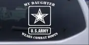 My Daughter Wears Combat Boots Car or Truck Window Laptop Decal White 6X5.6