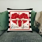 Sofa Cushion Cover Breathable Decorative Valentine's Day Letter Print Rose