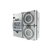 10A AMP RCD Protected 2x 3 Pin Sockets Outlet Weather Proof IP66 Switchboard