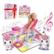 Dance Mat for Kids Ages 4-8 Girls - Light Up Unicorn Pad with LED Lights,