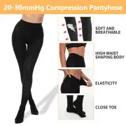 Womens Opaque Compression Pantyhose 20-30 mmhg Supports Hosiery Stockings