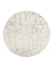 [Rug Culture] Evoke Diamond Transitional Round Rug in Grey