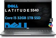 Dell Latitude 5540 5000 Business Laptop (15.6" FHD, Intel 10-Core i5-1345U vPro, 32GB RAM, 1TB SSD) Backlit, 1080p FHD IR Webcam, 2 x Thunderbolt 4, Wi-Fi 6E, Ethernet, Win 11 Pro w/AI Copilot, Gray