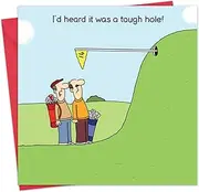 Twizler Funny Golf Card - Tough Hole - Blank Inside - Funny Golf Birthday Card for Men Women - Funny Birthday Card - Golf Fathers Day Card - Golf Anniversary Card - Golf Retirement Card