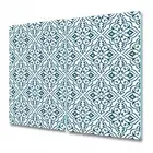 Glass Induction Ceramic Hob Cover Blue ornament blue and white photo 2x30x52