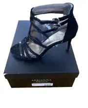Adrianna papell Adara black gaugin lace heels size 7.5 NWT