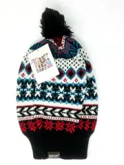 Muk Luks Beanie Women's Juniors Knit Pom Hat Black Blue White Red New