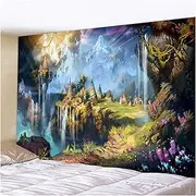 Tapestry Wall Hanging Creative Forest Realistic 3D Tapestry Home Decor Tree Print Wall Art Tapestry Beach Sun Shawl Scarf Bedspread Blankete,G,150X130CM/4180 (Color : U, Size : 150X130CM)