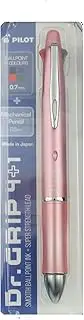 Pilot Dr. Grip 4+1, 4 Color 0.7 mm Ballpoint Multi Pen & 0.5 mm Mechanical Pencil - Pink (BKHDF1SFN-BP)