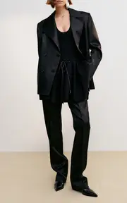 [Brandon Maxwell] The Elliot Double-Breasted Wool-Silk Jacket
