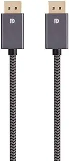 Monoprice DisplayPort 1.2 EasyPlug Nylon Braided Cable - 12 Feet - Gray (10 Pack) 4K@60Hz, HBR2, up to 21.6 Gbps, Display Stream Compression 1.2