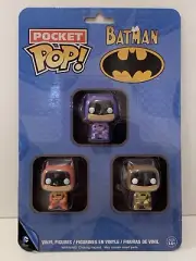 NEW Funko Pocket Pop! Batman 3 Pack Vinyl Figures - Purple, Orange, Yellow