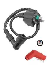 Ignition Coil + Spark Plug Cap Boot For Honda Big Red 250 ATC250ES (1985-1987)