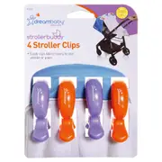 STROLLER CLIPS 4 PACK - 2PURPLE/2ORANGE