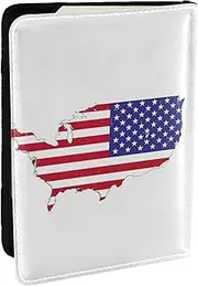 [JEJEA] USA Flag Map Print Travel Organizer Credit Cards Case Passport BookPassport Holder Cover Wallet forTraveling,, Black, One Size
