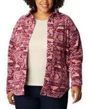 Columbia Plus Size Benton Springs Shirt Jacket Women's 2X Marionberry Snap Front