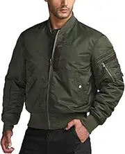 [CQR] Men's Casual Bomber Jacket, Outdoor Fall/Winter Zip-Up Windbreaker, Water Resistant Padded MA-1 Flight Jacket with Pocket