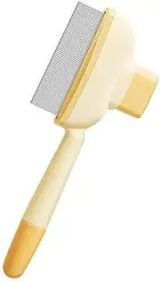 Pet Grooming Comb with Self-Cleaning Button, ABS Handle, Non-Slip Grip